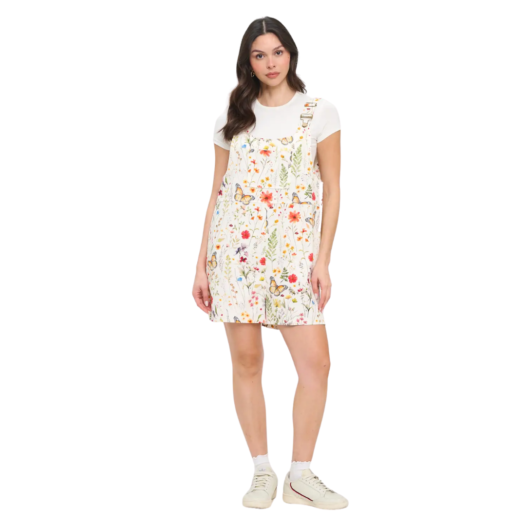 Butterfly & Wildflowers Print Shortalls