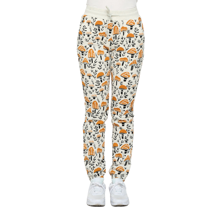 Brown Mushroom Print Sweatpants