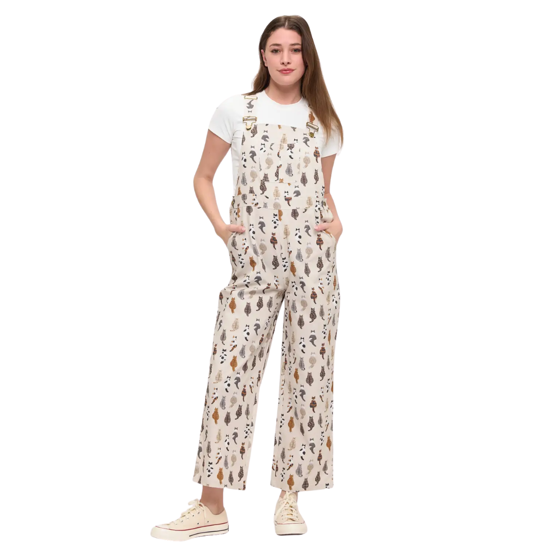 Whimsical Cat Tails Overalls