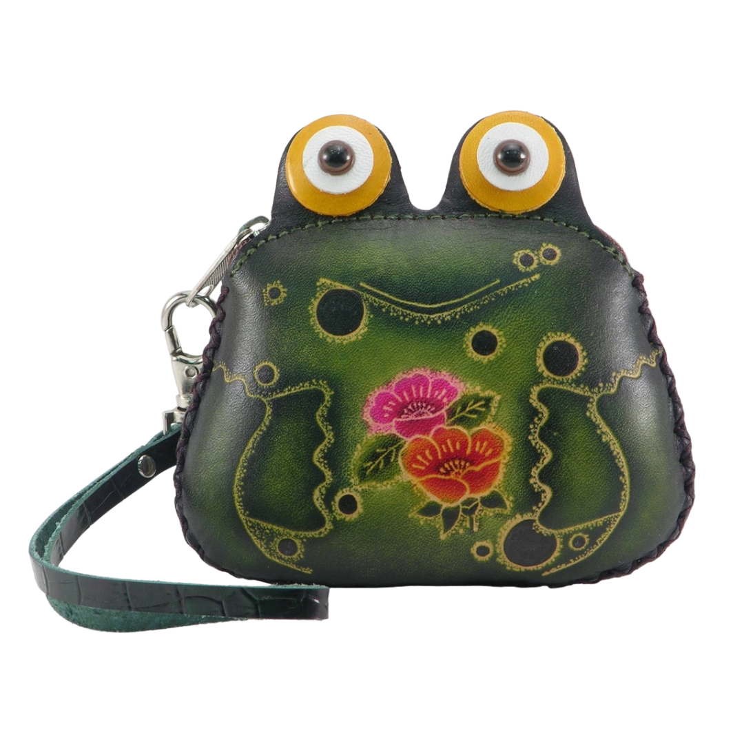 Leather Frog Wristlet Wallet