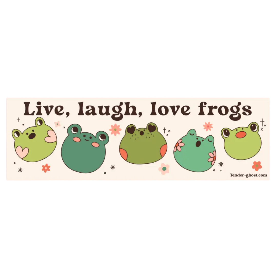 Live Laugh Love Frogs Bumper Magnet