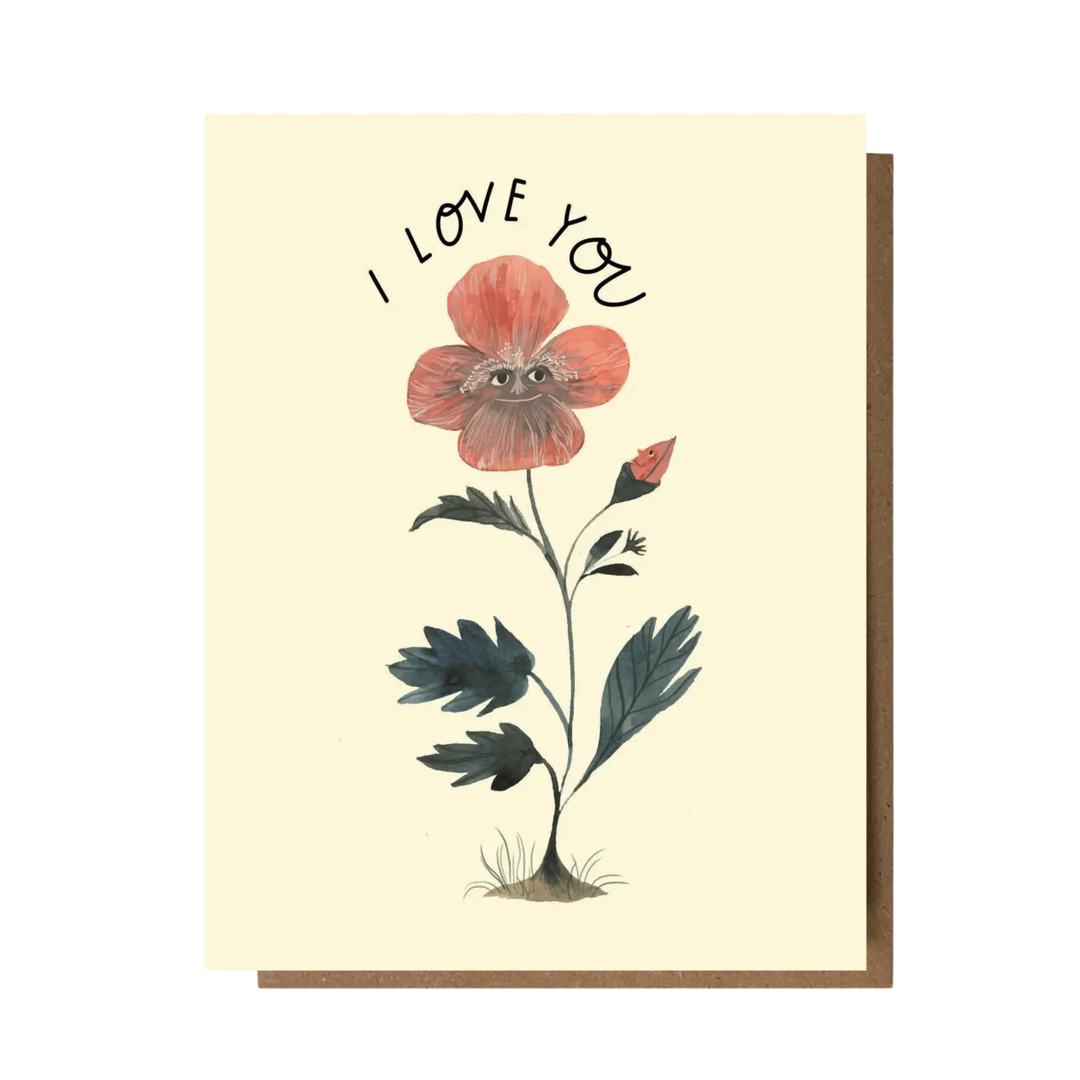 I Love You Flower Faces Card