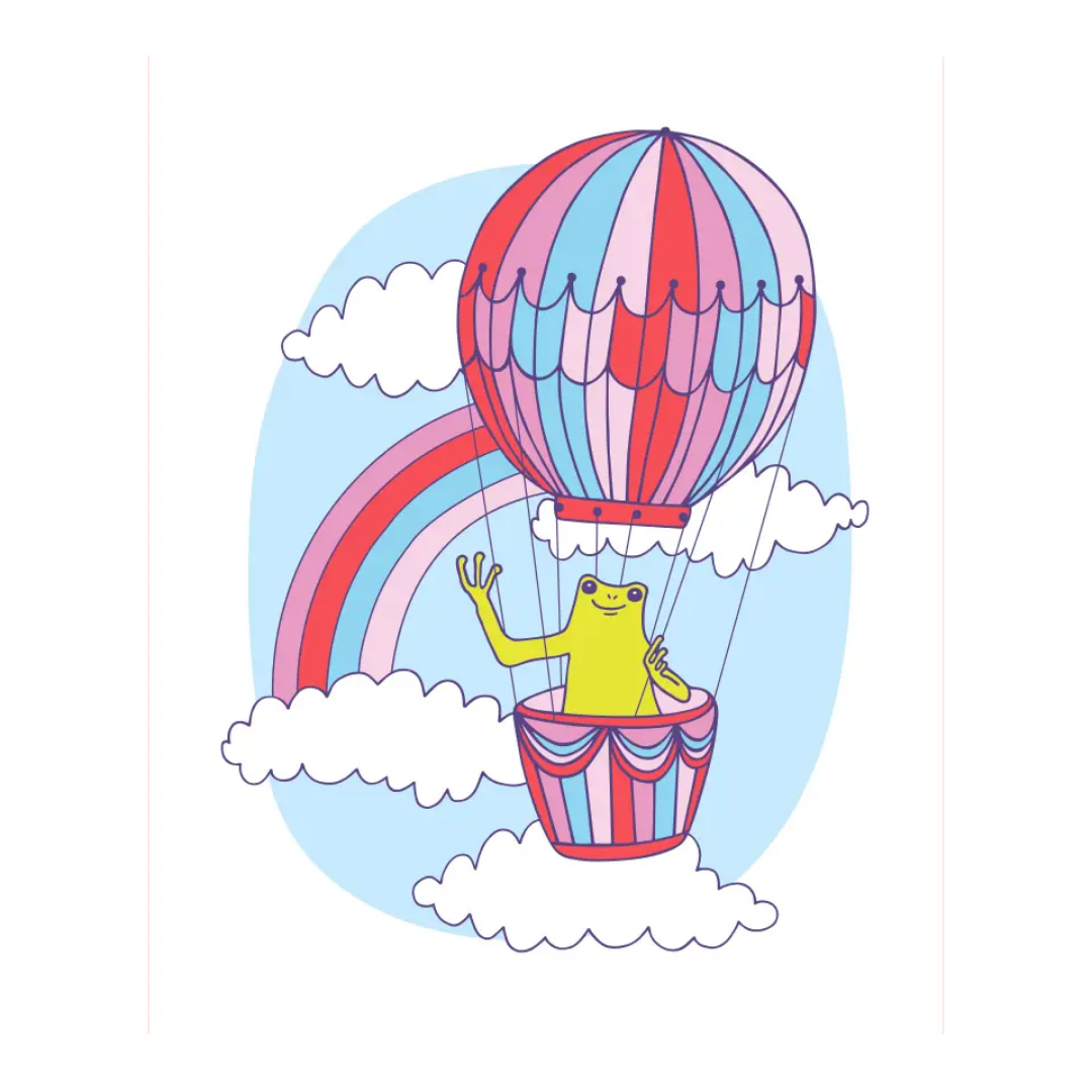 Balloon Froggy Print (8" X 10")