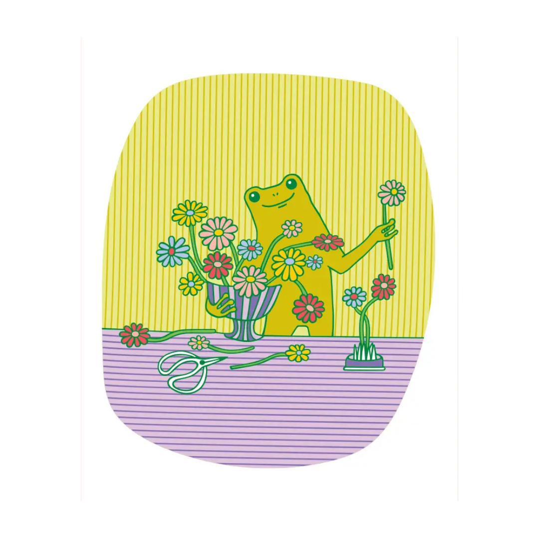 Flower Froggy Print (8" X 10")