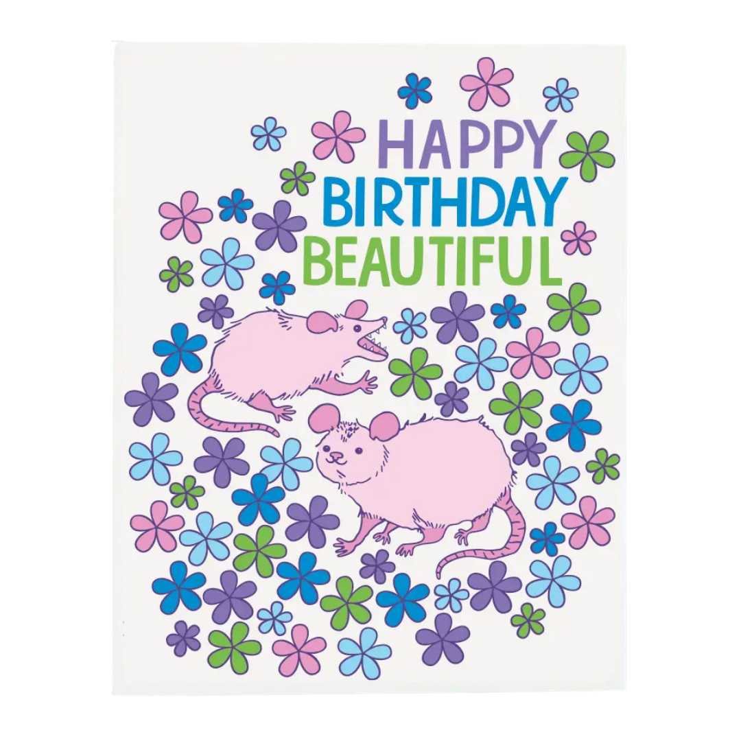 Opossum Birthday Card