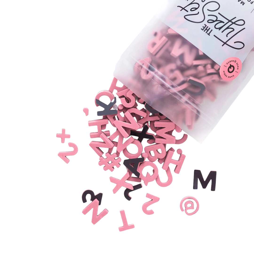 1" 200pc Rose Pink Magnetic Letters