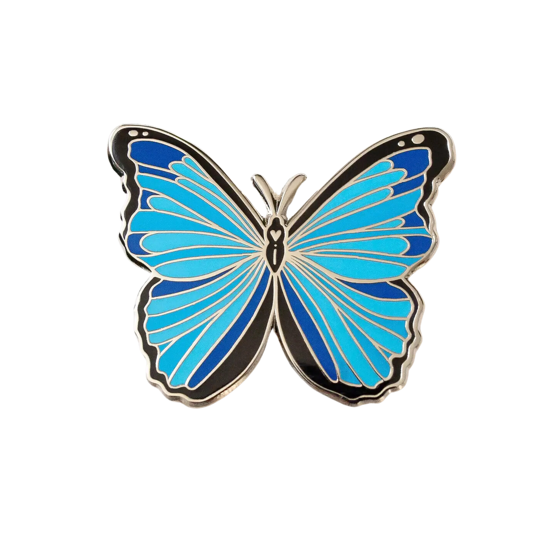 Blue Morpho Butterfly Enamel Pin