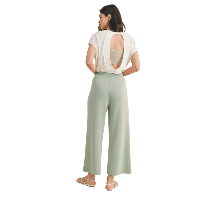 Scuba Drawstring Wide Leg Pants