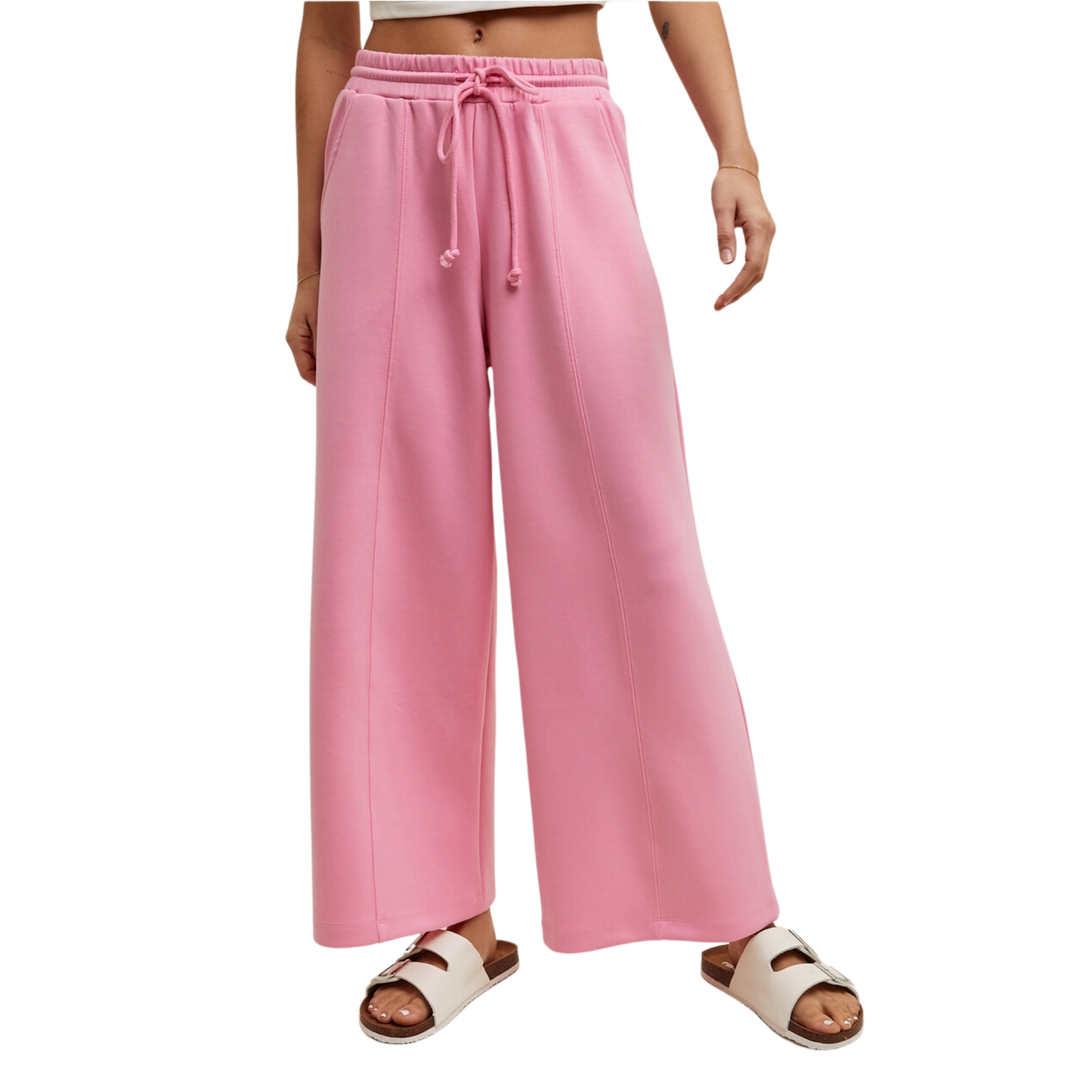 Scuba Drawstring Wide Leg Pants