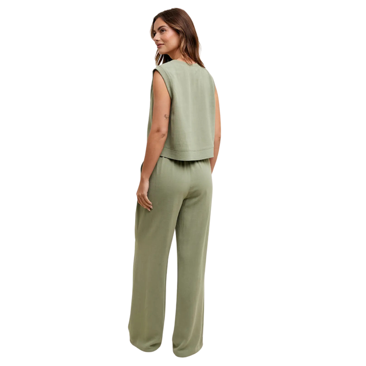 Sage Linen Top and Pants Set