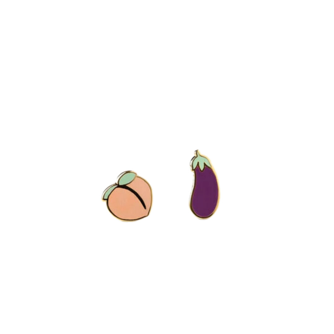 Peach and Eggplant Earrings