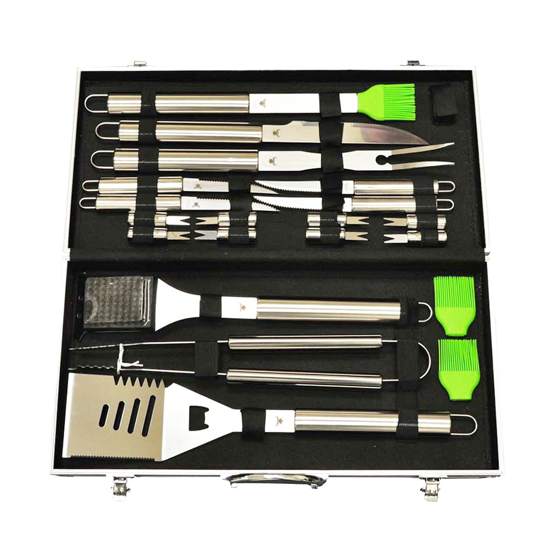20 pc Stainless-Steel BBQ Tool Kit