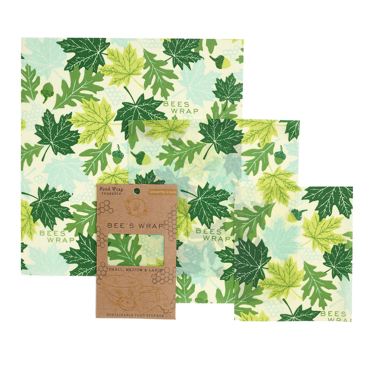 Set of 3 Assorted Wraps, in Forest Floor Print Bee's Wrap