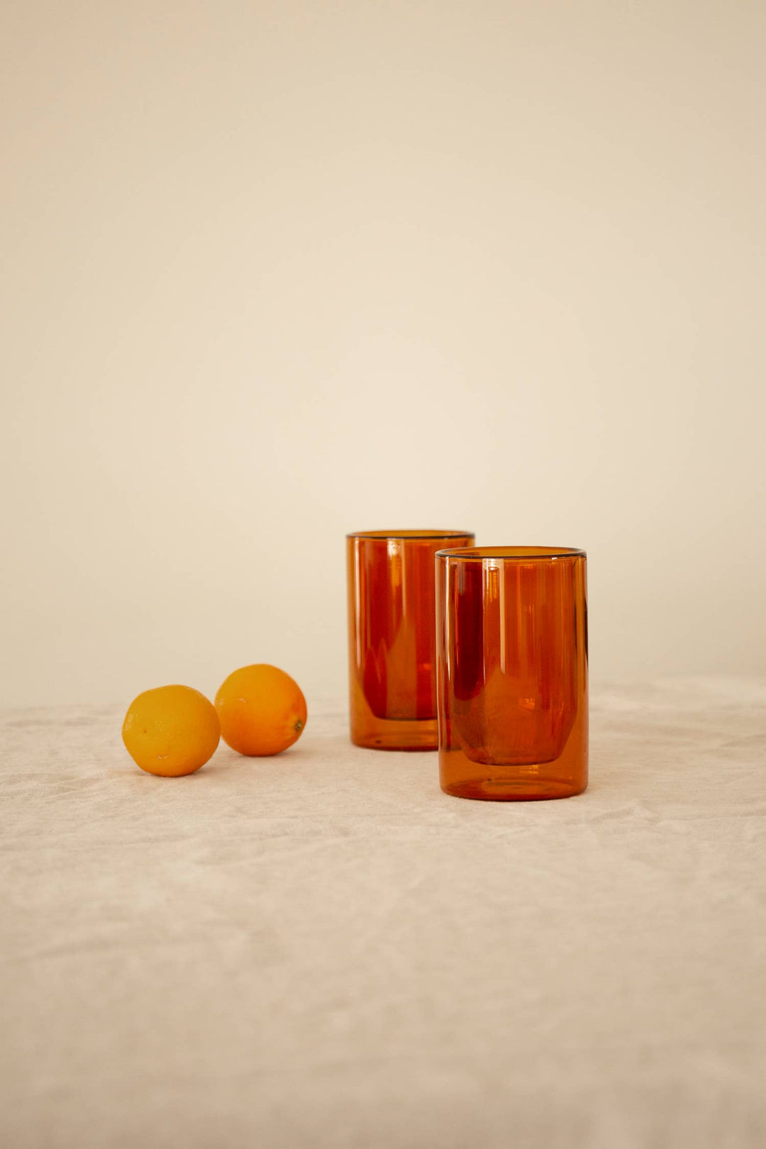 12oz Double-Wall Amber Glass Set