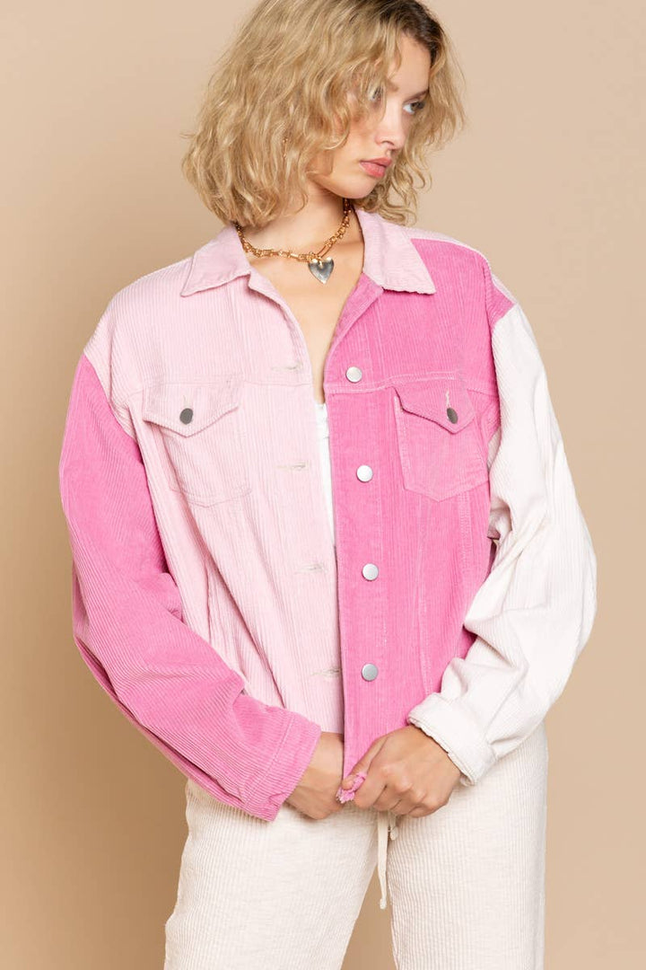 Blush/Hot Pink Corduroy Jacket