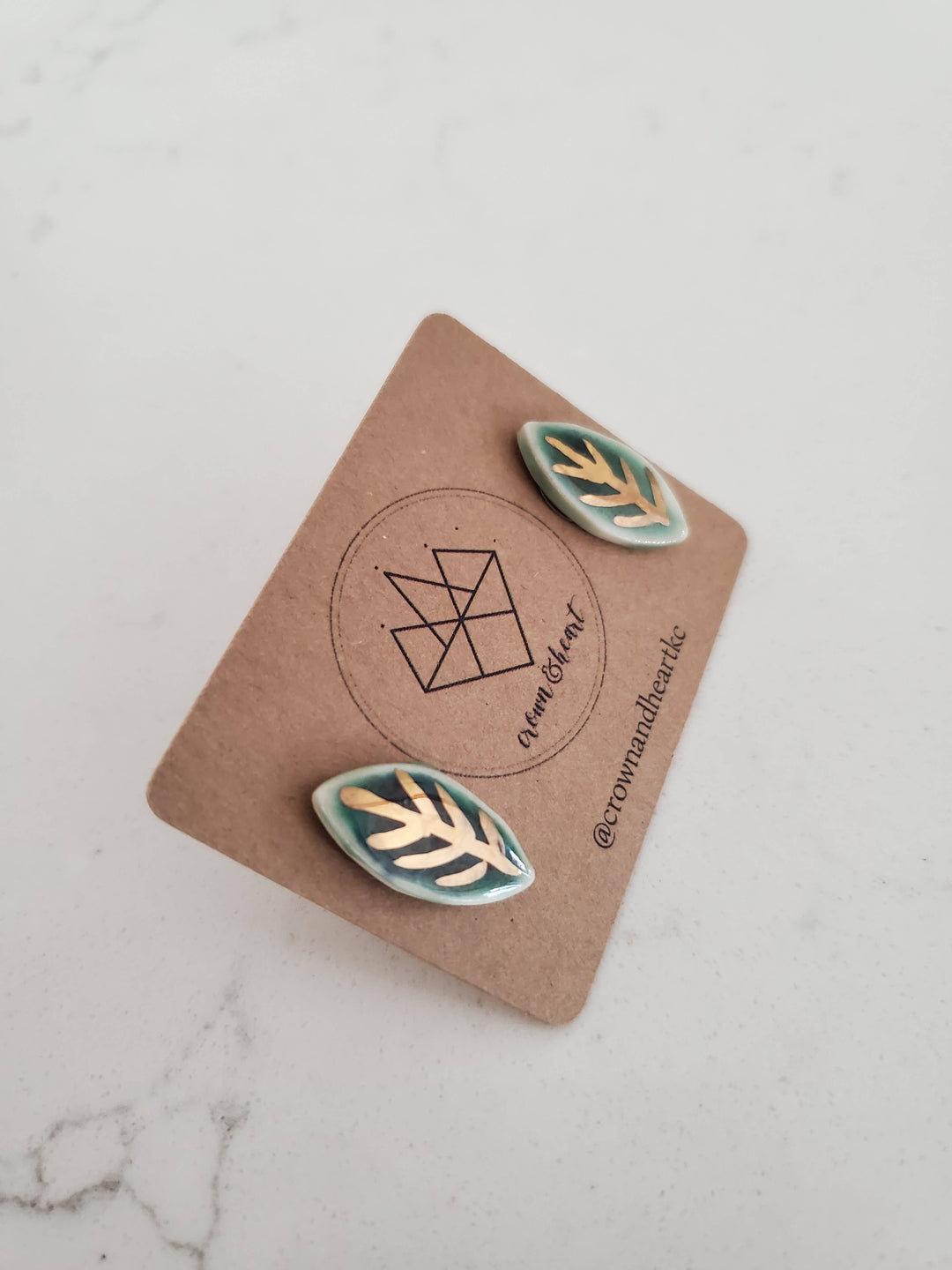 Porcelain Leaf Stud Earrings