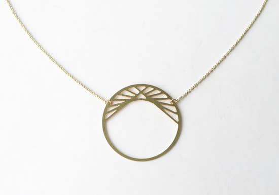 Pyramid in Circle Necklace