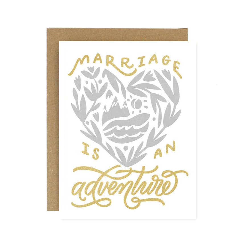 Marriage is an Adventure Wedding Card