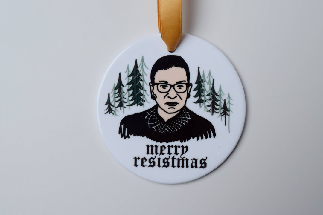 Merry Resistmas RBG Holiday Ornament