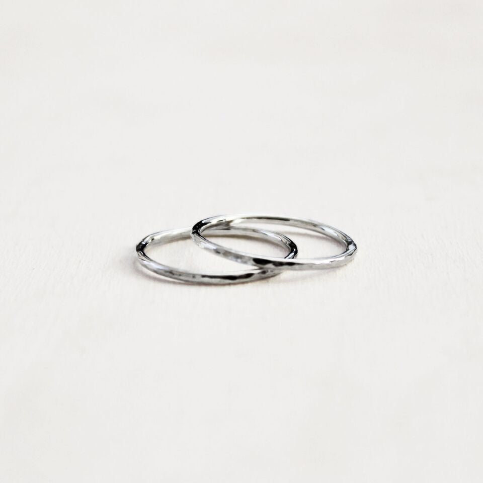 Hammered Stacking Ring - Sterling Silver