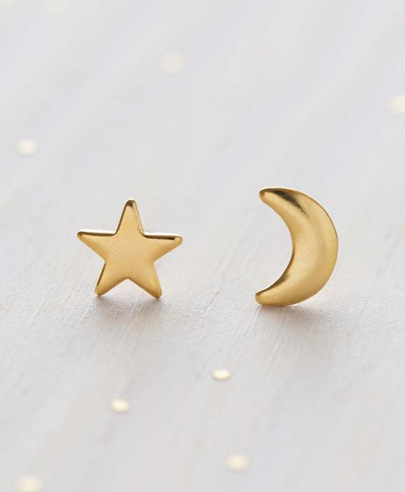 Gold "Night Sky" Stud Earrings