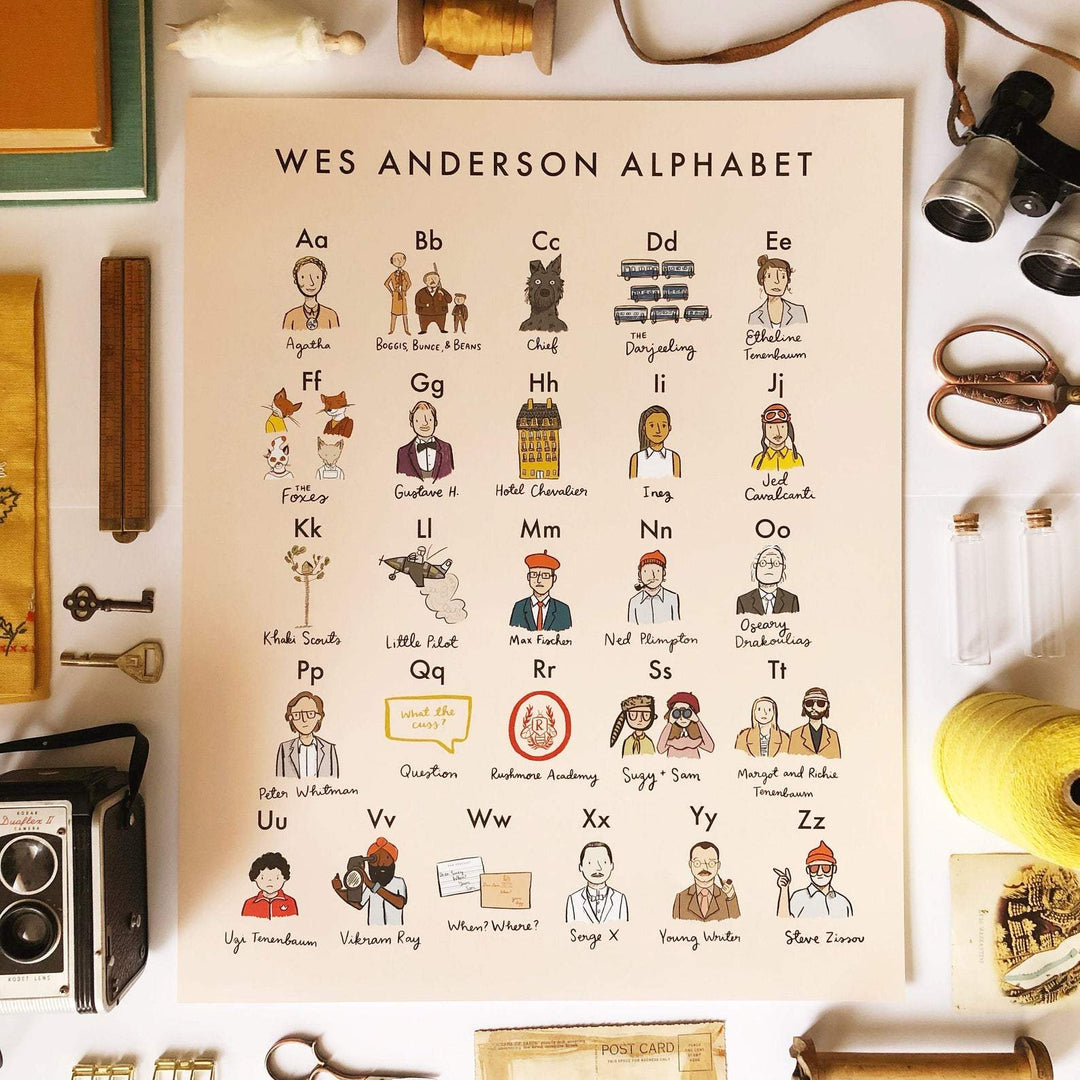 Wes Anderson Alphabet Print