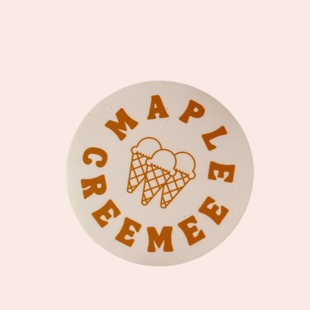 Maple Creemee Cones Round Sticker