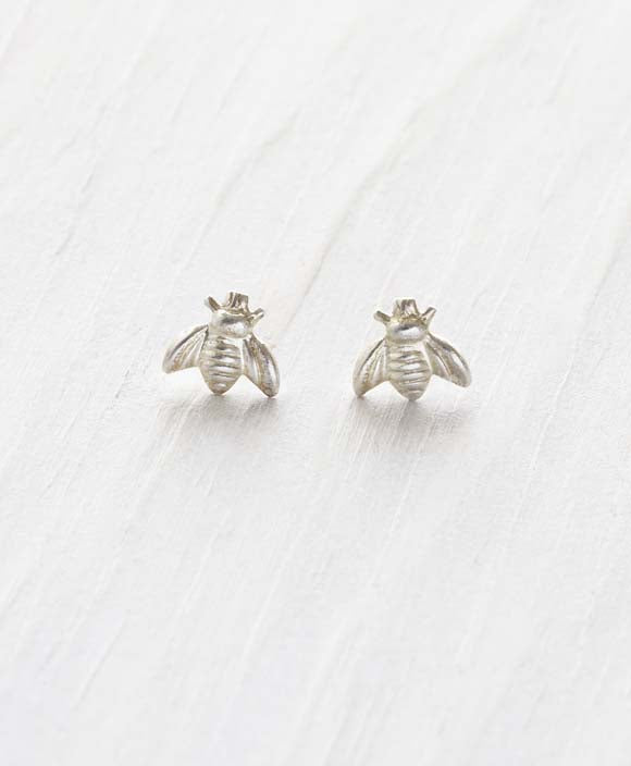 Sterling Silver Honey Bee Stud Earrings