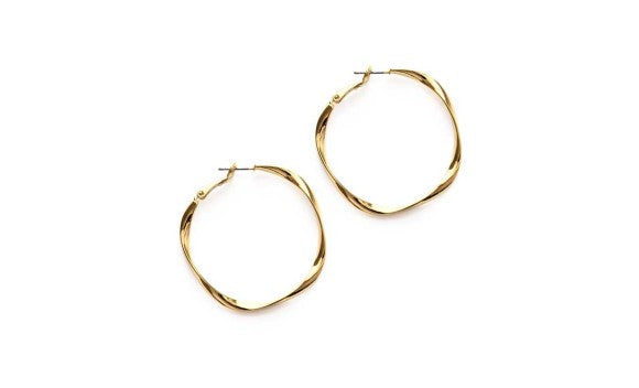 Twisted Gold Hoop Earrings