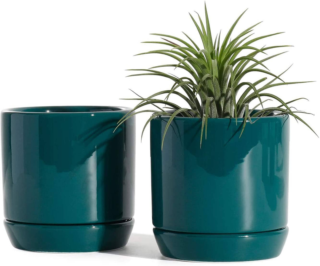 3 inch plant pot 3 inch Teal Cylinder Ceramic Plant Pot Without Saucer