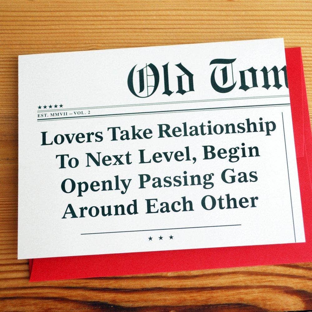 Lovers Take Relationship to Next Level Greeting Card