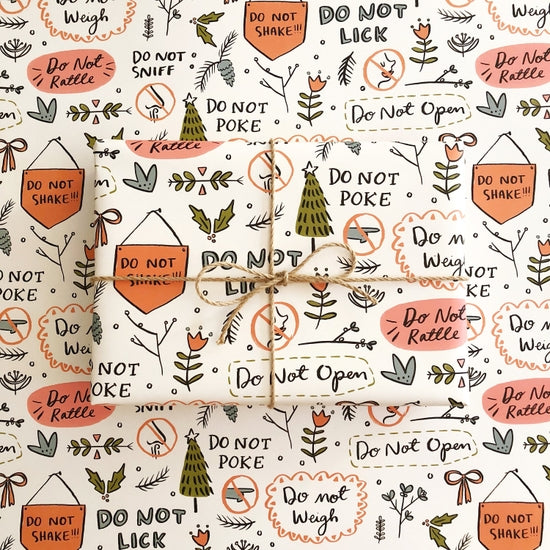 'Do Not Open' Gift Wrap Paper - 3 Sheet Set