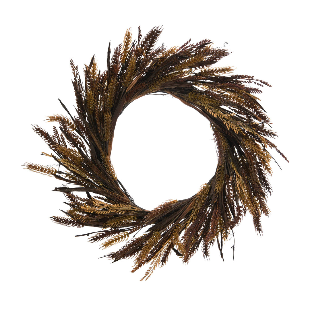 Brown Fall/Harvest Wheat Wreath, 24 in.