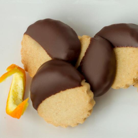 Orange Spice Shortbread with Dark Chocolate
