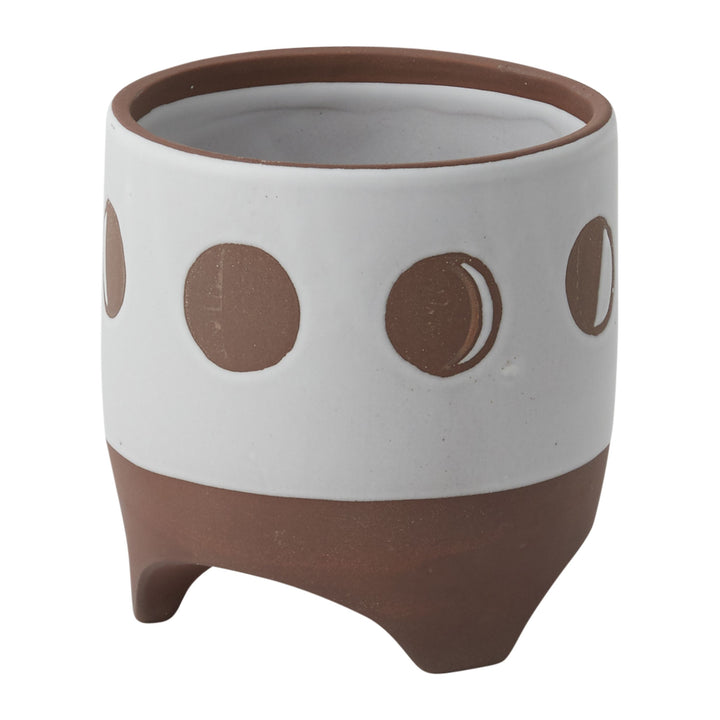 Moon Phases Footed Pot