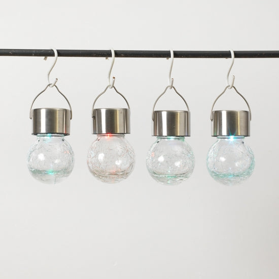 Solar Light Bulbs with Crackle Glass