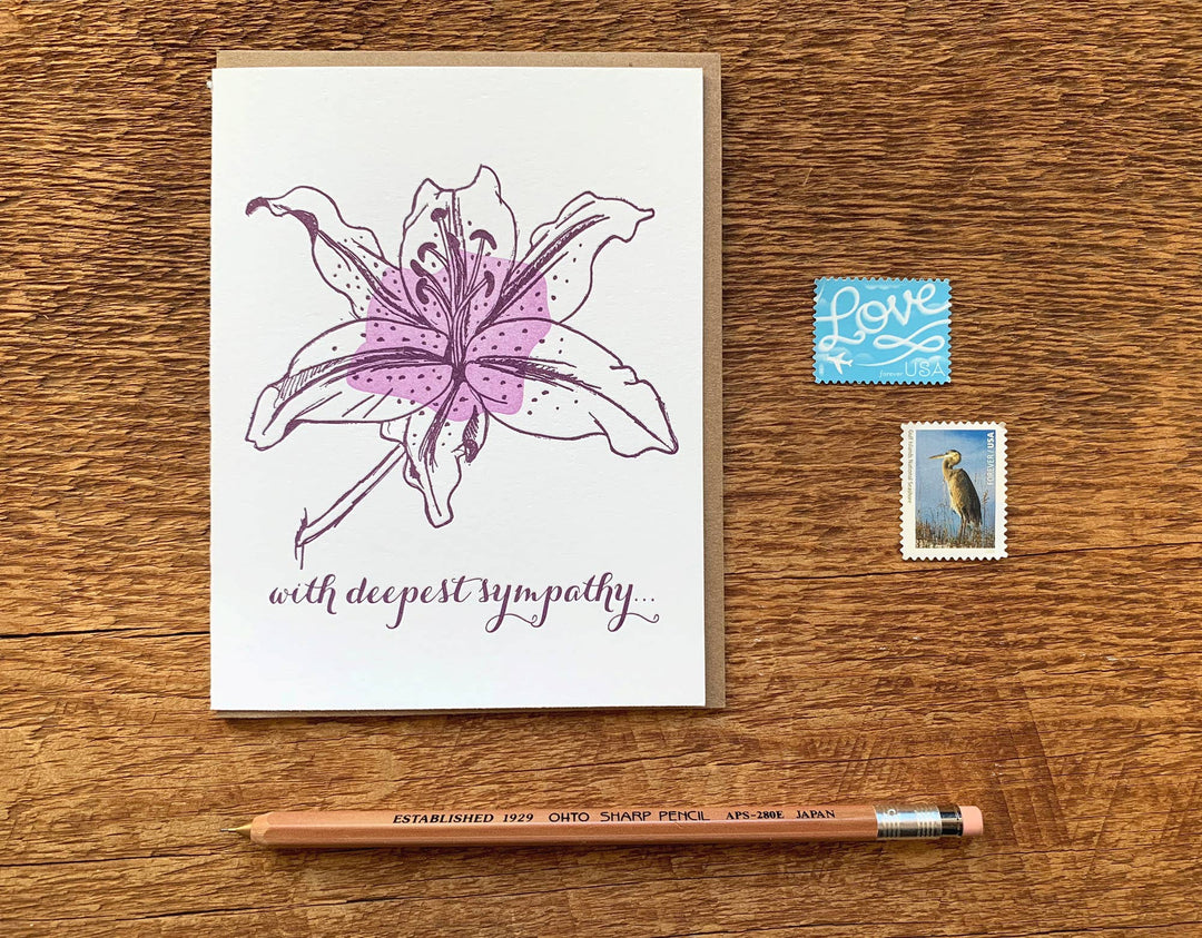 With Deepest Sympathy Lily Greeting Card