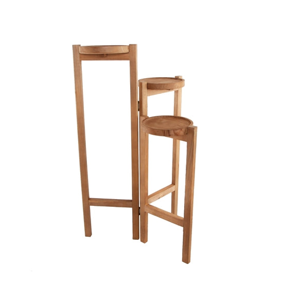 30" Wood 3-Tiered Planter Stand