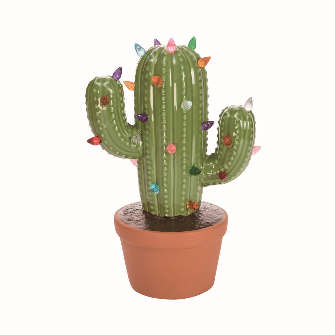 Ceramic Green Light Up Cactus