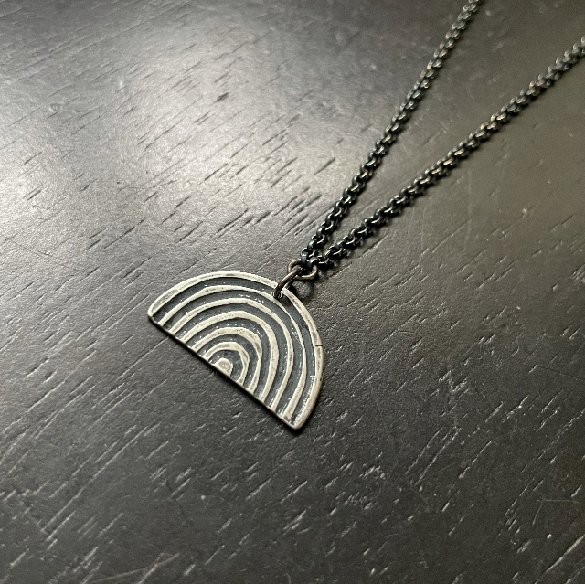 Silver Rainbow Necklace (Facing Downward, "Tight-Bow")