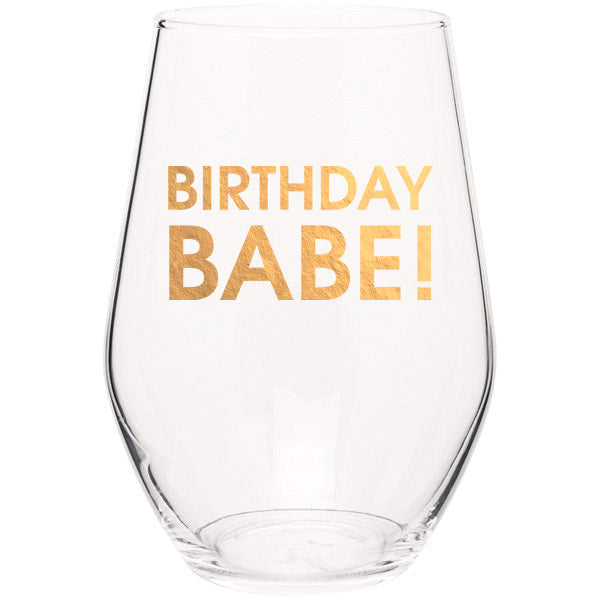 Birthday Babe Stemless Wine Glass