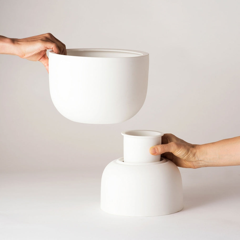 raw earth plant stand pot Raw Earth Plant Stand Pot (COLOUR: Chalk White)
