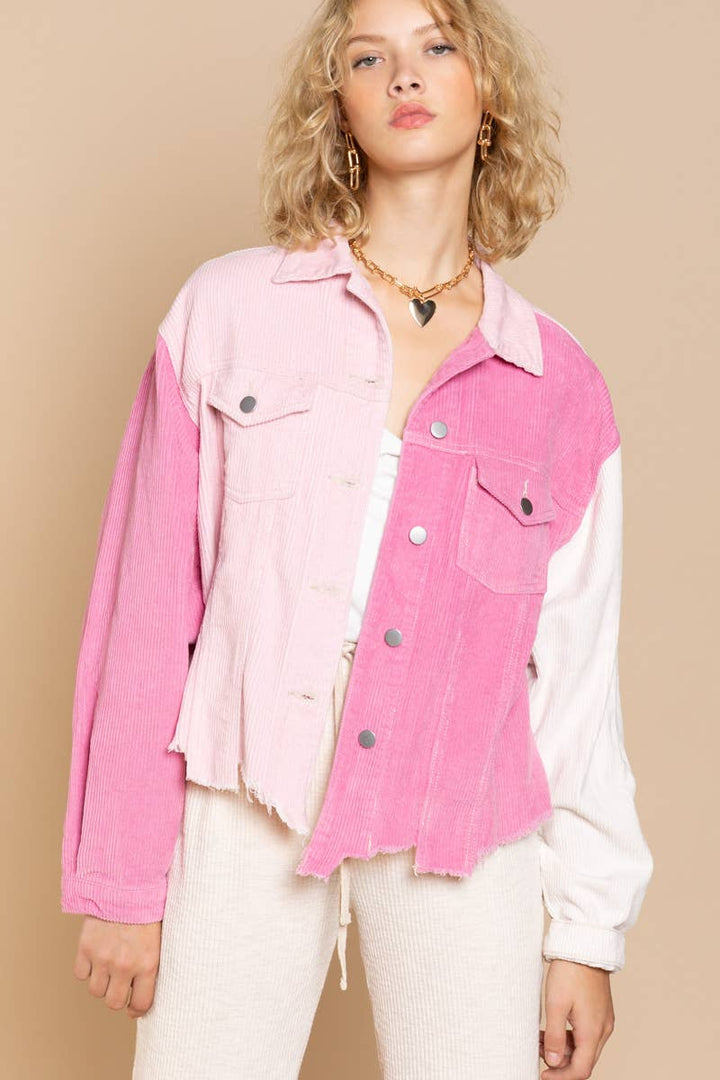 Blush/Hot Pink Corduroy Jacket