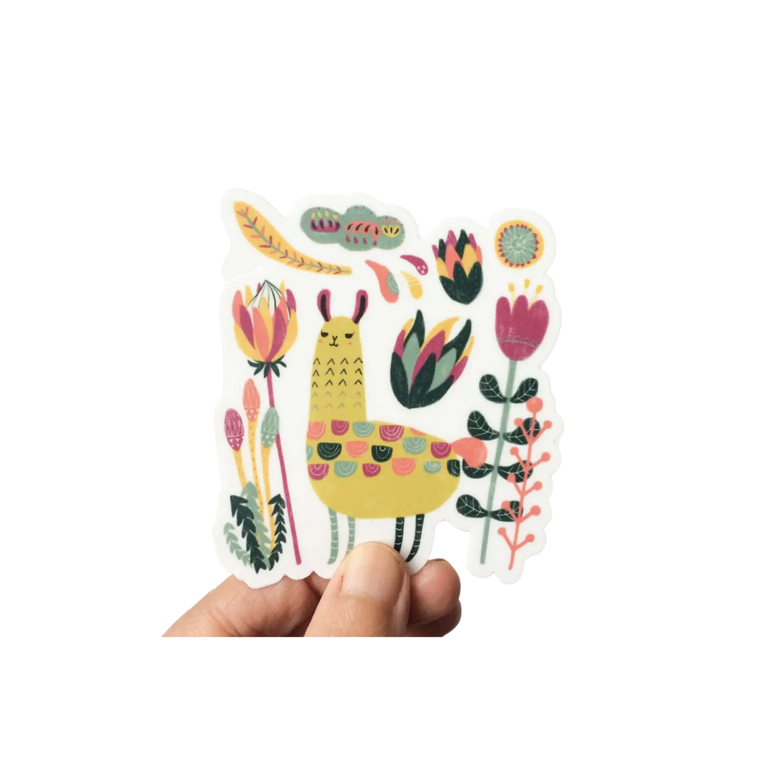 Llama Botanical Sticker