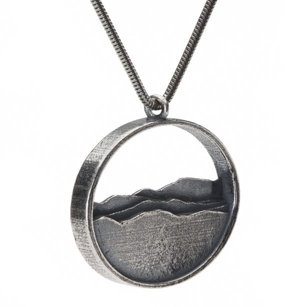 Adirondack Silhouette Necklace - Silver - Large