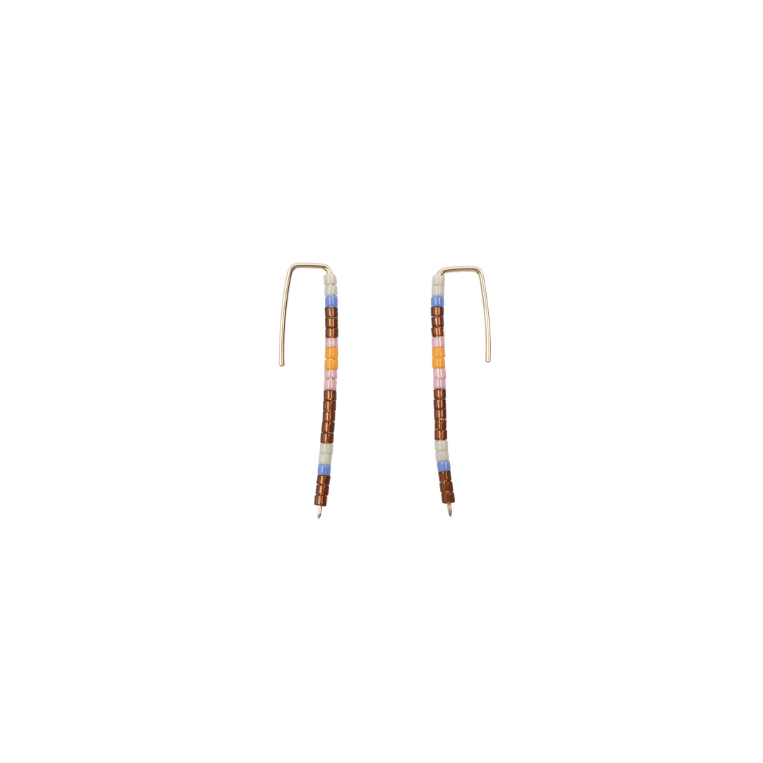Seed Bead Long Bar Earrings