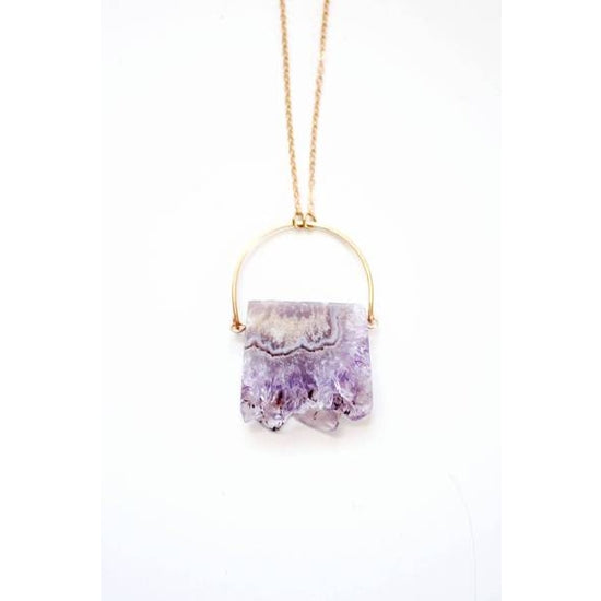 Amethyst Stalactite Slice Arch Necklace