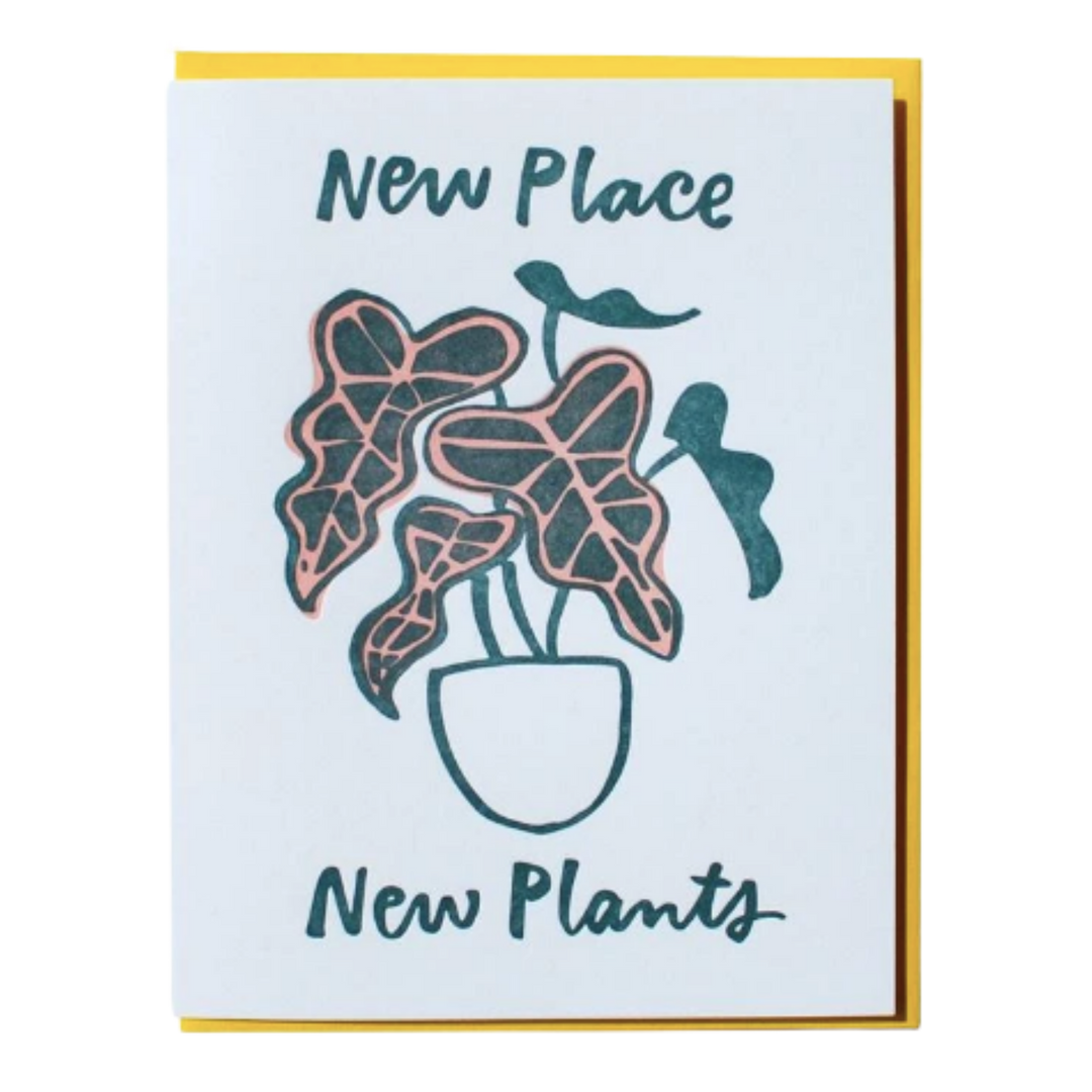 New Place, New Plants New Home Letterpress Greeting Card