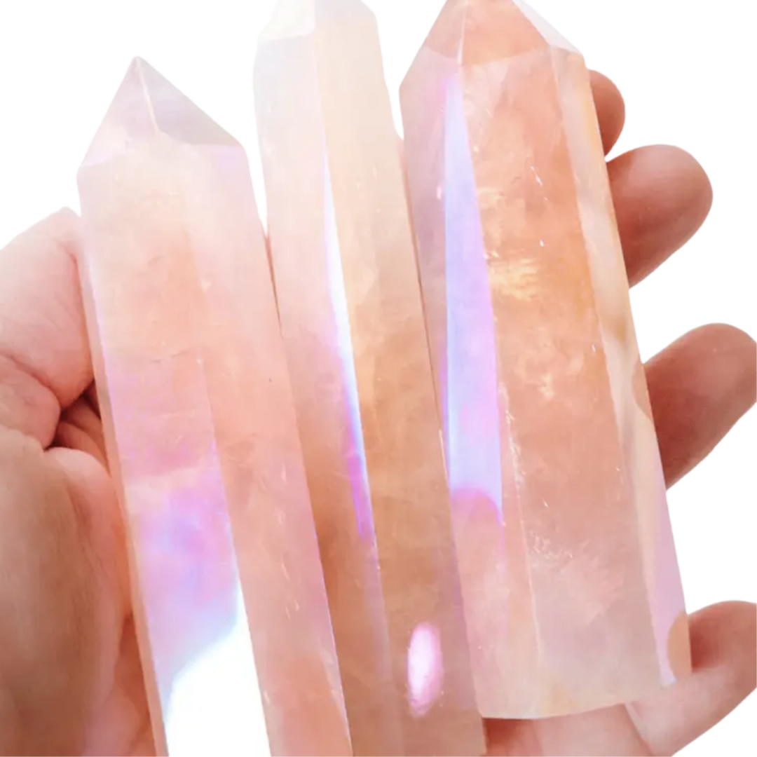 Angel Aura Rose Quartz Point
