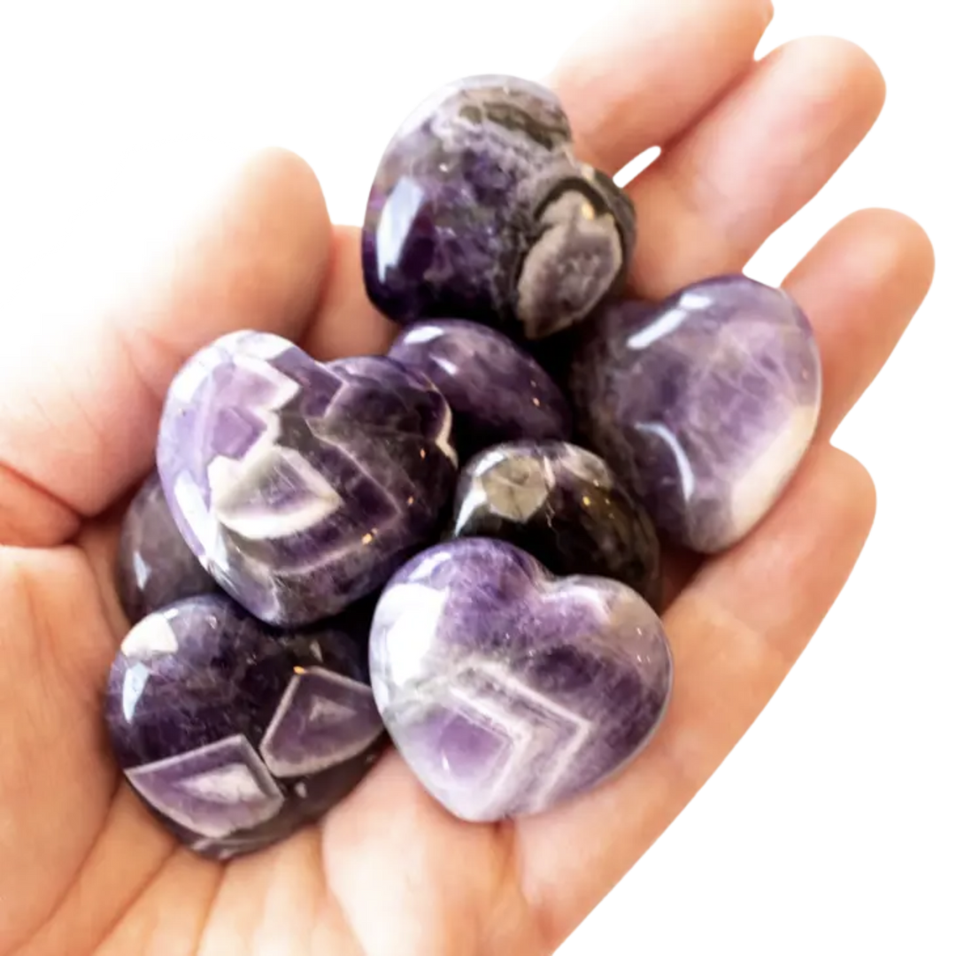 Chevron Amethyst Crystal Heart